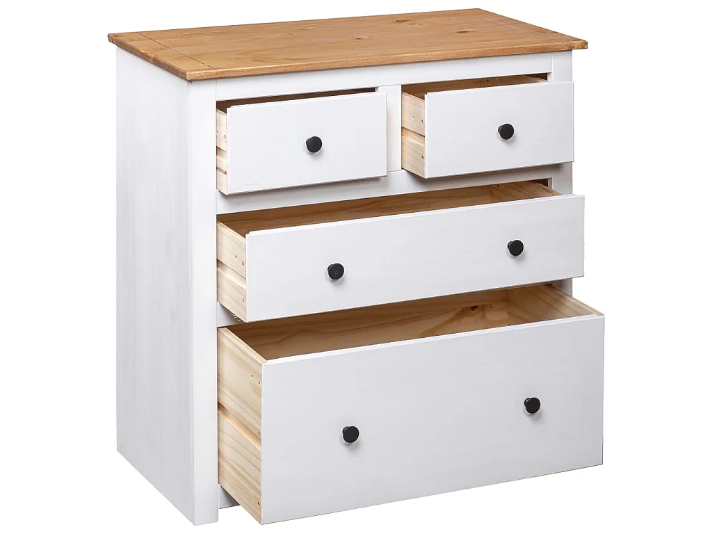 Dressoir Panama Range 80x40x83 cm grenenhout wit