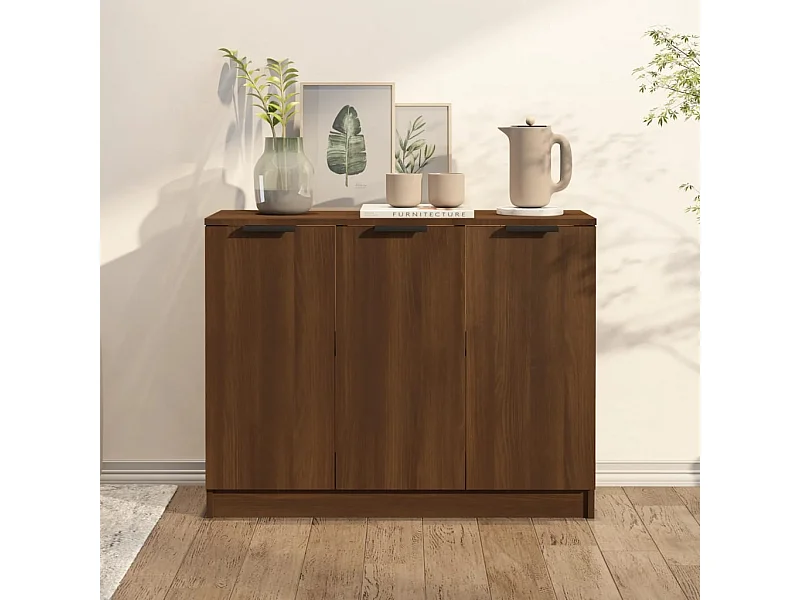 Credenza Rovere Marrone 90,5x30x70 cm in Legno Multistrato