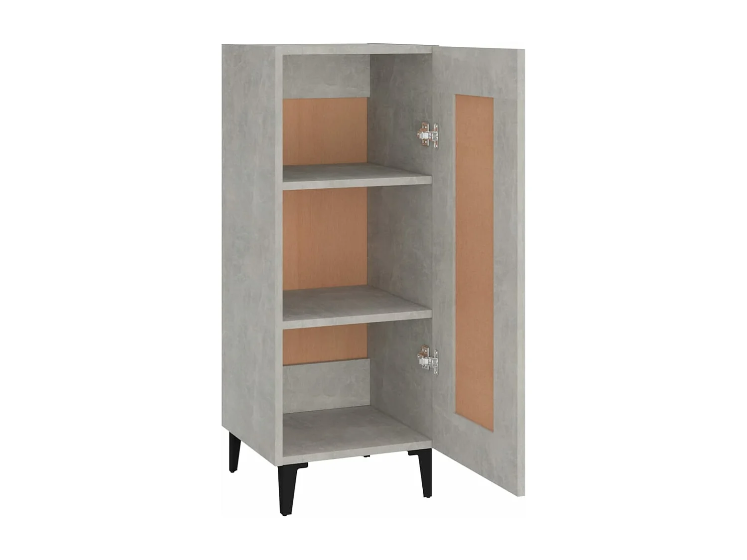 Aparador de madera contrachapada gris hormigón 34,5x34x90 cm