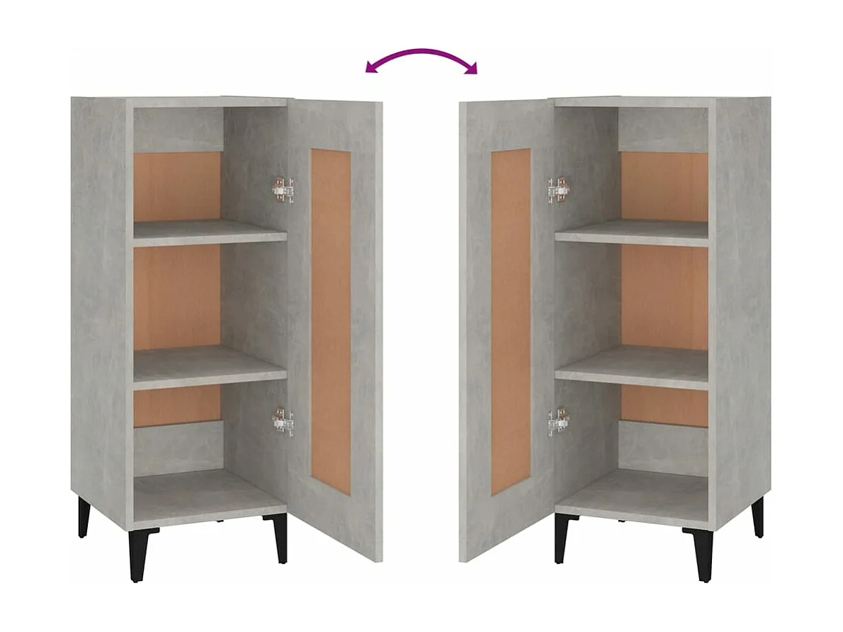 Buffet Gris béton 34,5x34x90 cm Bois d'ingénierie