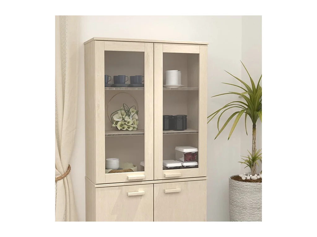 Piano Credenza HAMAR ambra 85x35x100 cm Legno Massello di Pino