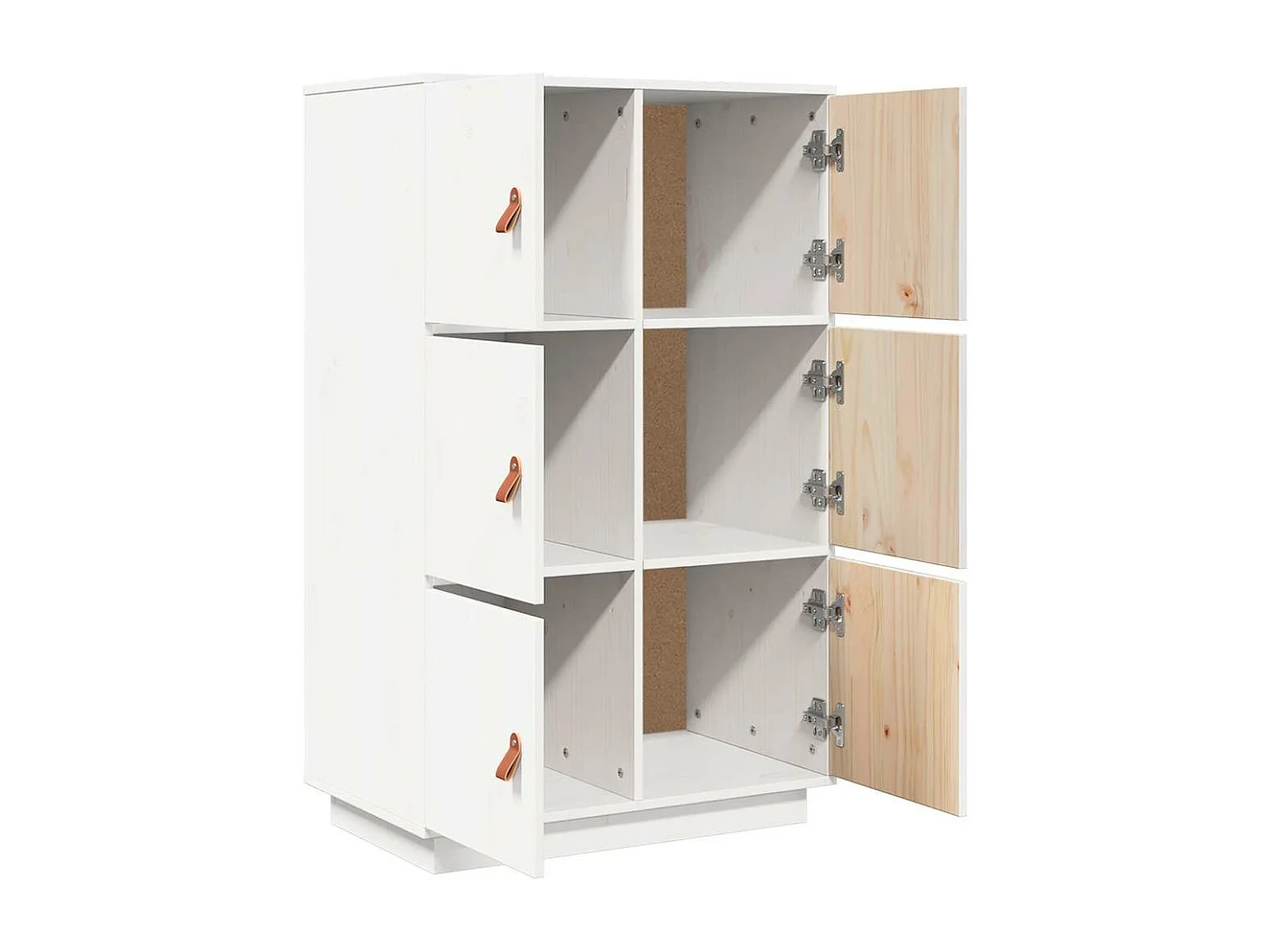 Buffet haut Blanc 67x40x108,5 cm Bois massif de pin