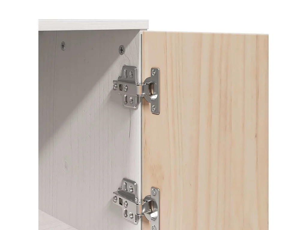 Buffet haut Blanc 67x40x108,5 cm Bois massif de pin