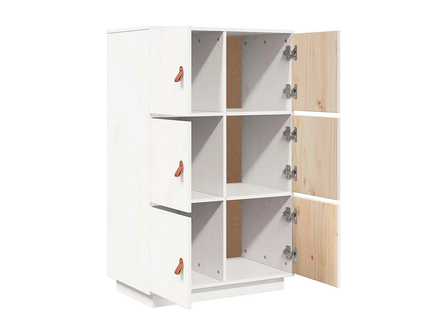 Buffet haut Blanc 67x40x108,5 cm Bois massif de pin