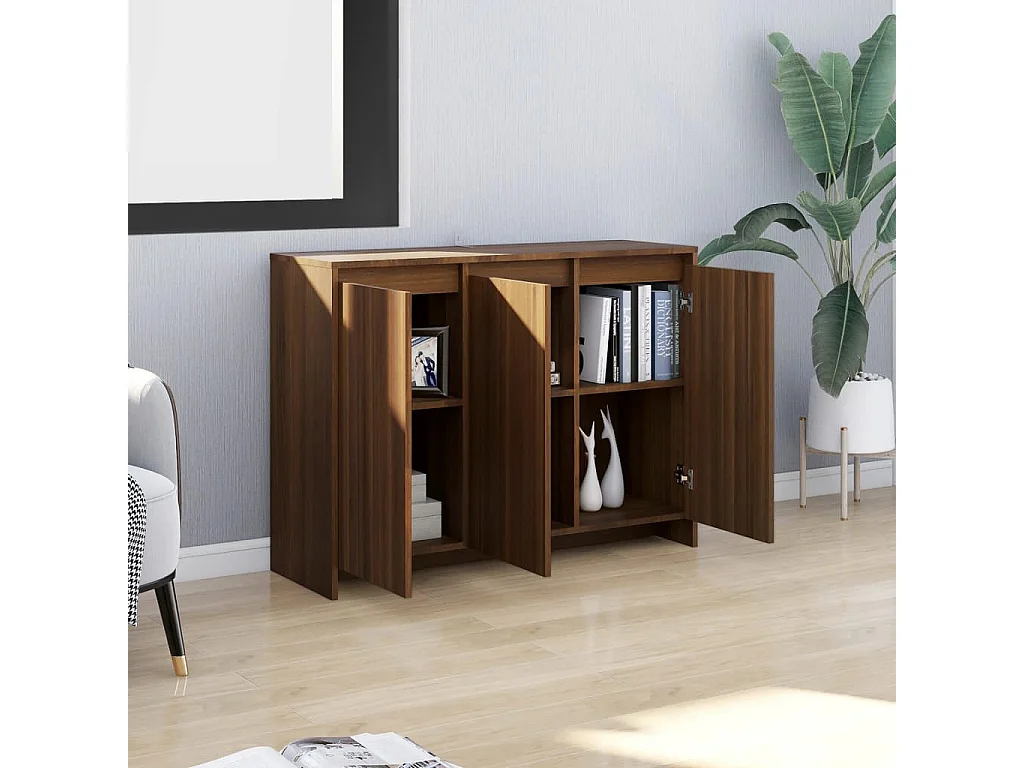 Buffet Chêne marron 102x33x75 cm Bois d'ingénierie