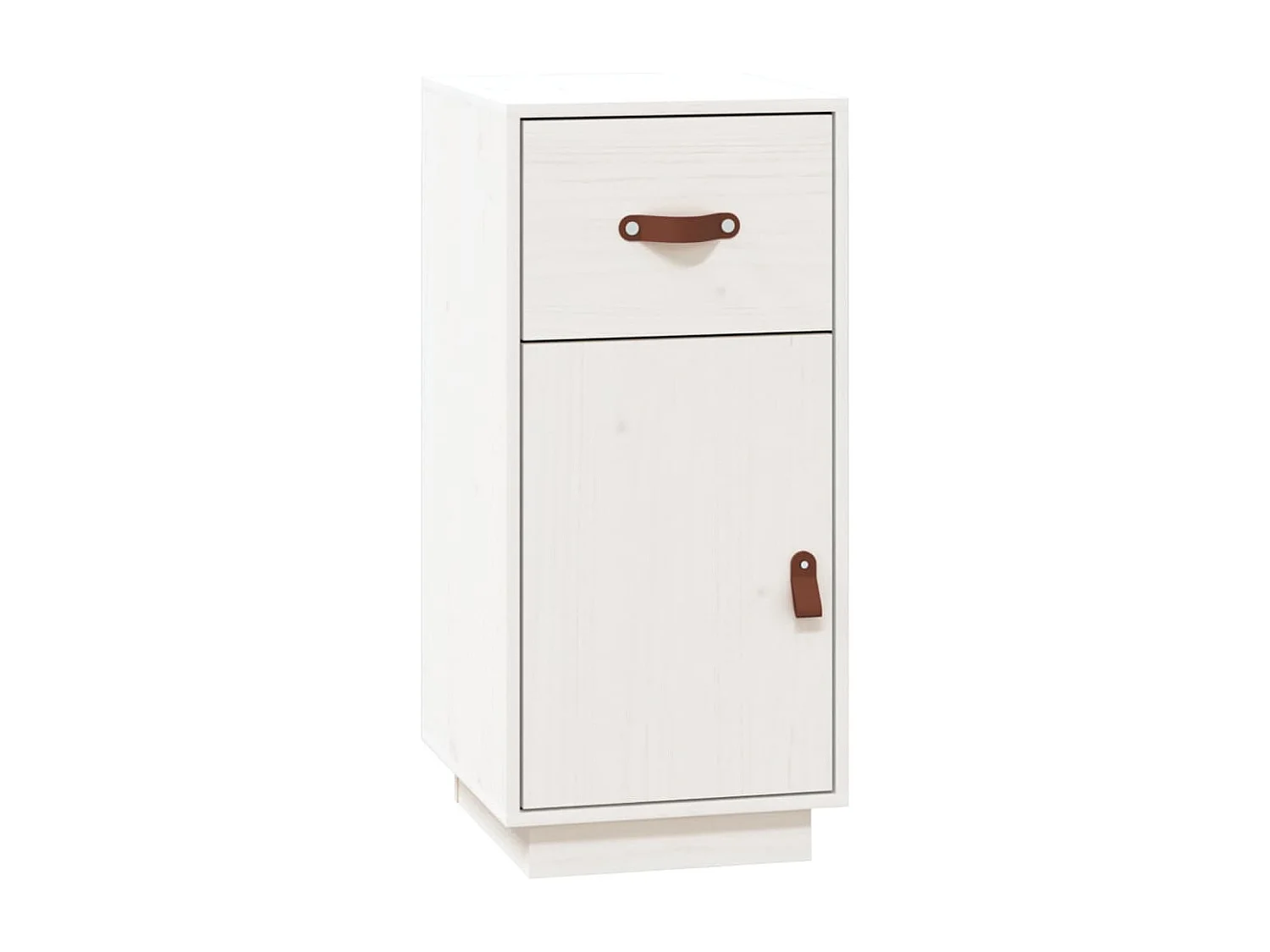 Buffet Blanc 34x40x75 cm Bois massif de pin