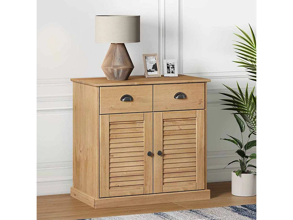 Credenza con Cassetti VIGO 78x40x75cm Legno Massello Pino