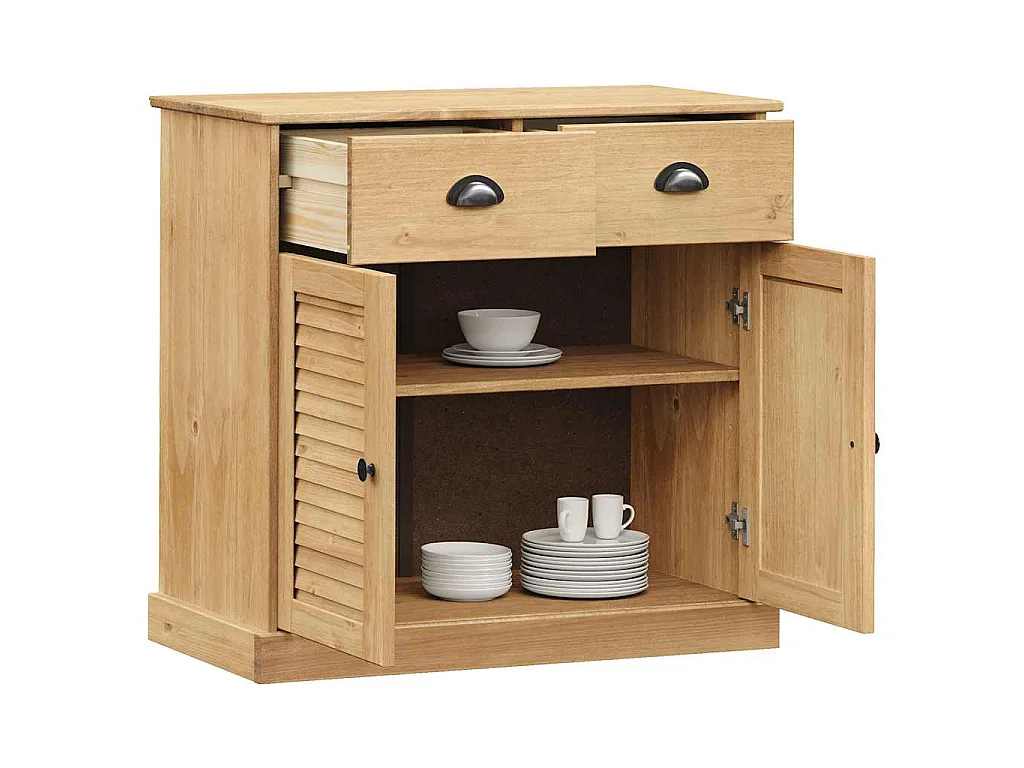 Credenza con Cassetti VIGO 78x40x75cm Legno Massello Pino