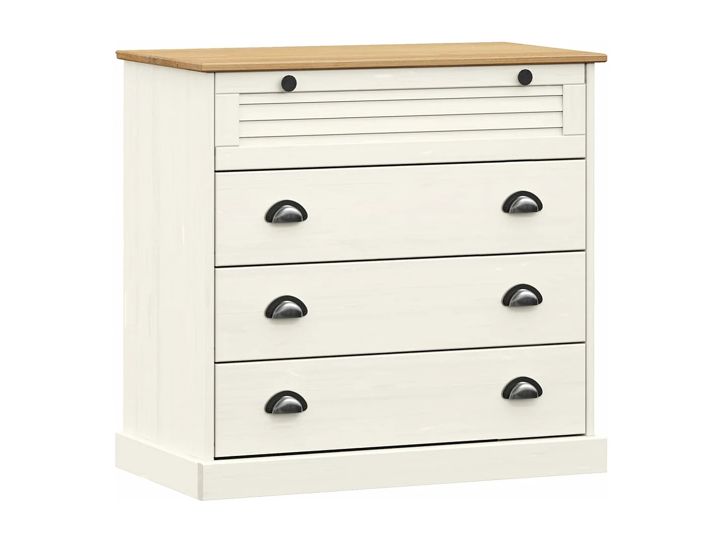 Highboard VIGO Weiß 80x40x176 cm Massivholz Kiefer