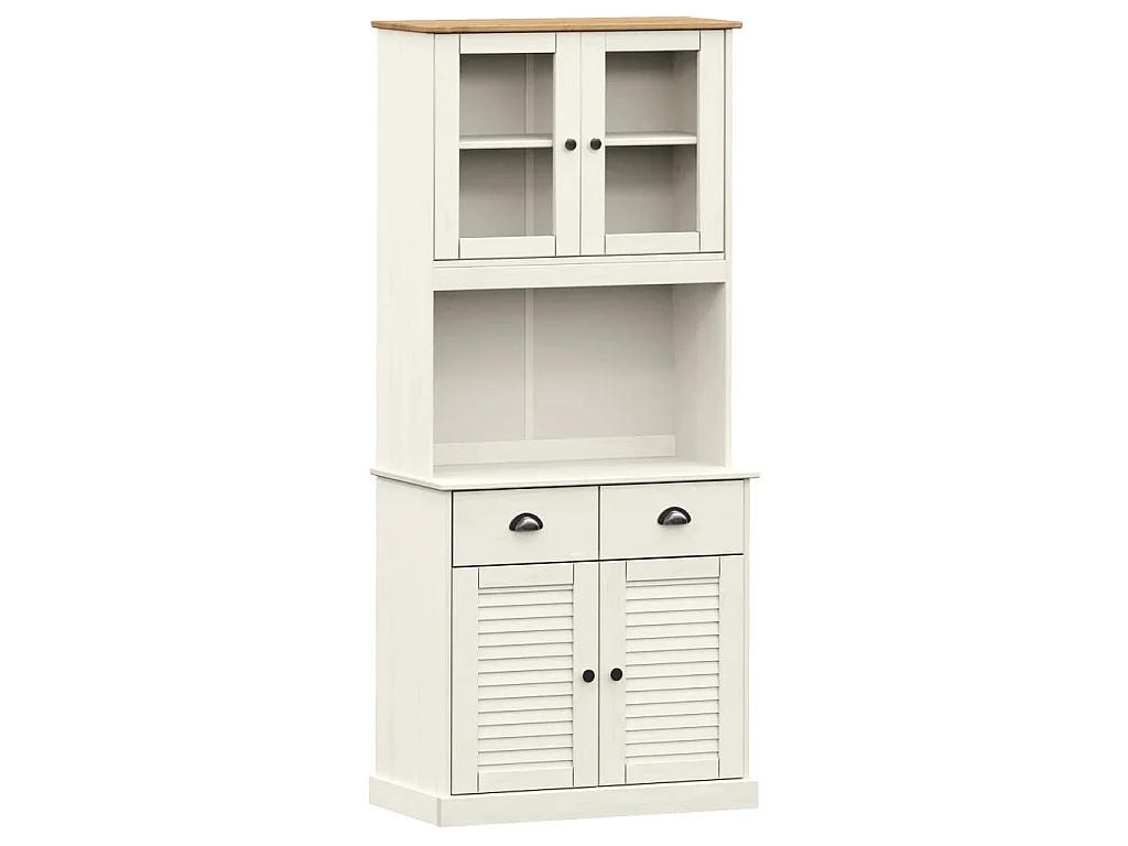 Highboard VIGO Weiß 78x40x175 cm Massivholz Kiefer