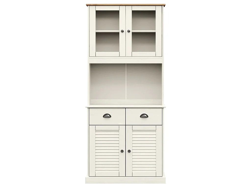 Highboard VIGO Weiß 78x40x175 cm Massivholz Kiefer