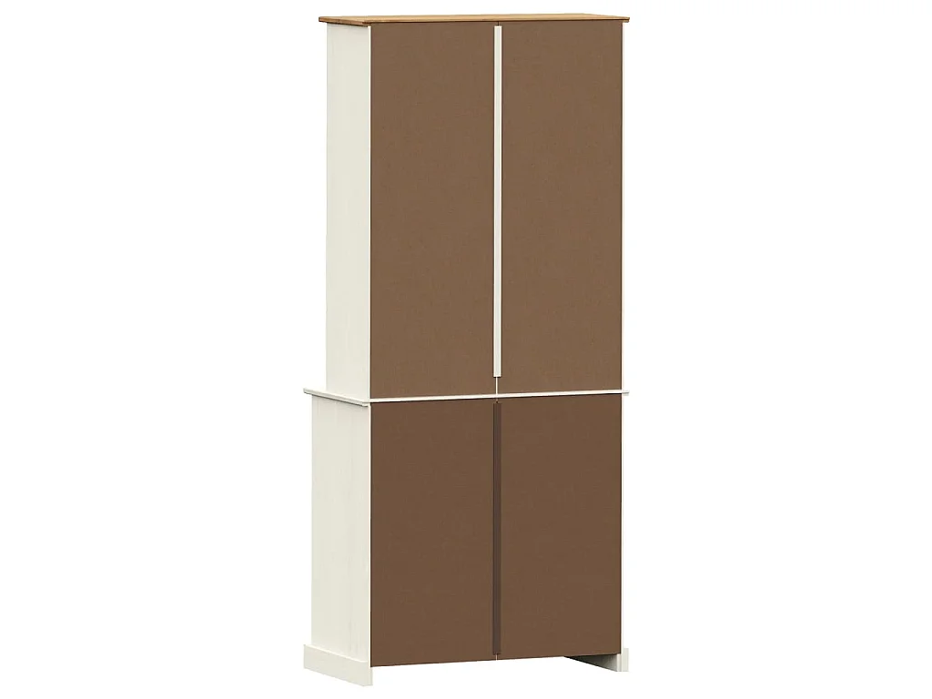 Highboard VIGO Weiß 78x40x175 cm Massivholz Kiefer