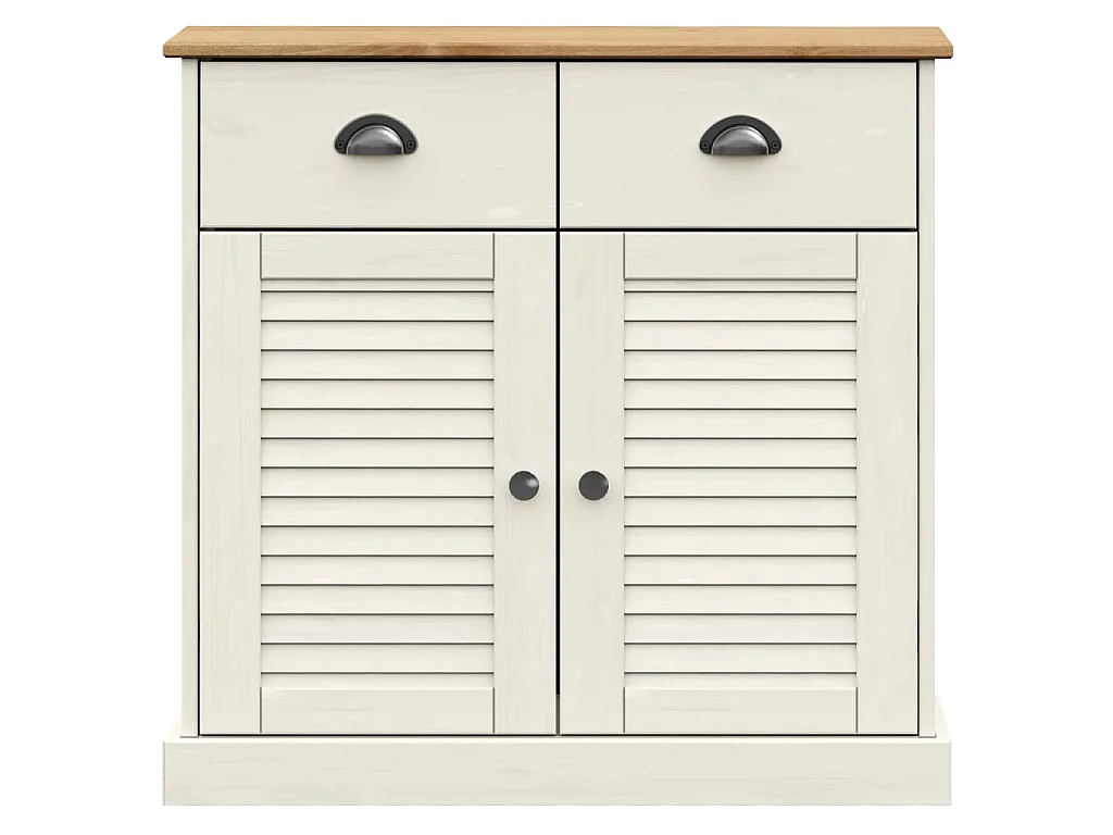 Buffet haut VIGO blanc 78x40x175 cm bois massif de pin