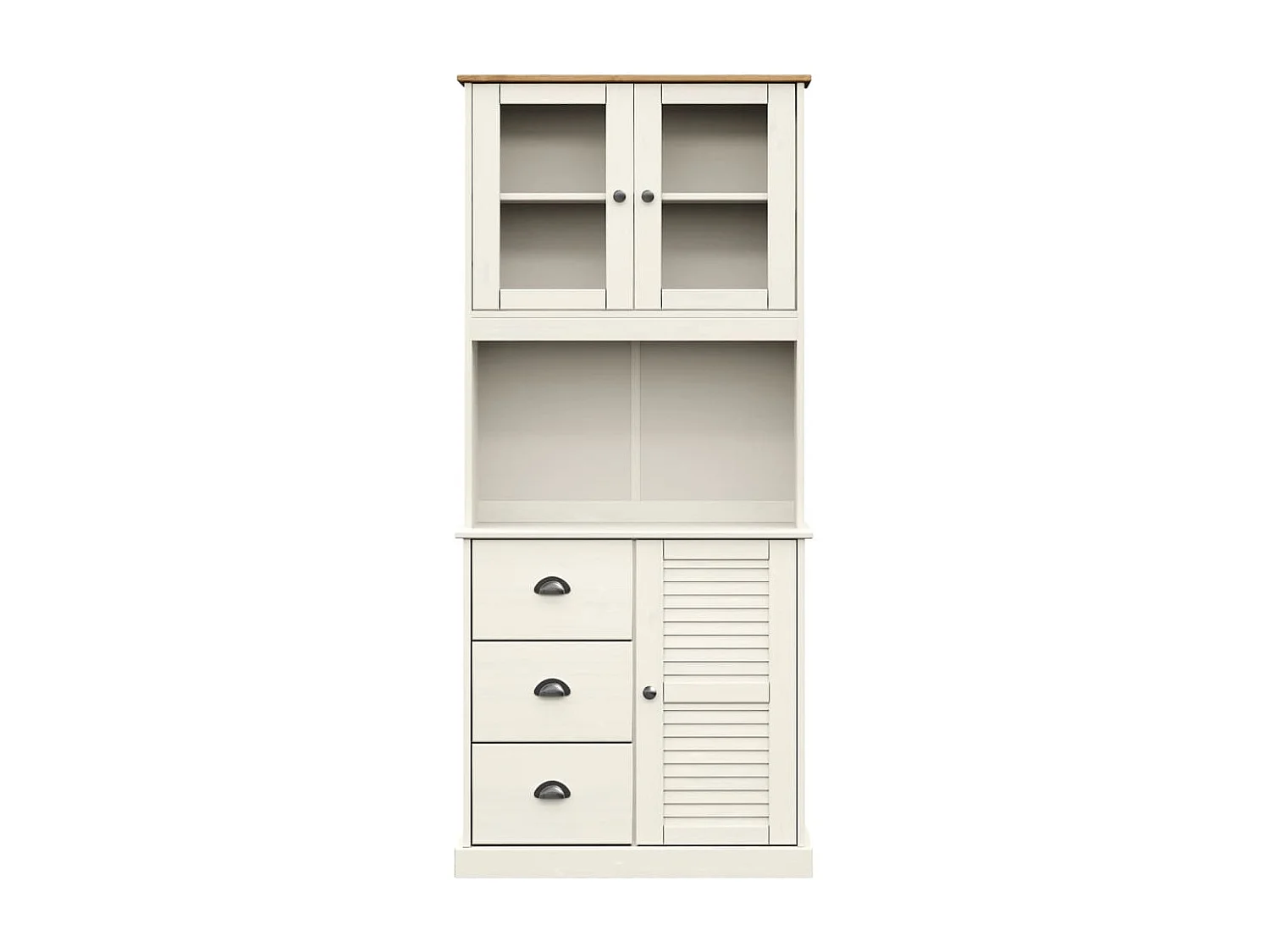 Buffet haut VIGO blanc 78x40x175 cm bois massif de pin