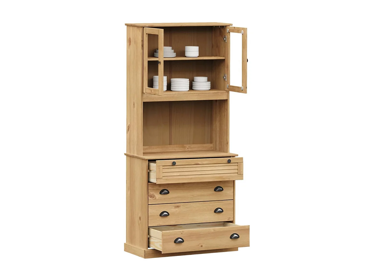 Buffet haut VIGO 80x40x176 cm bois massif de pin