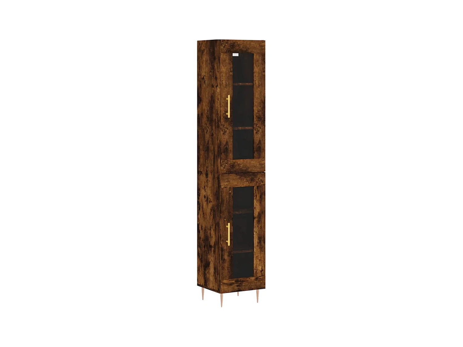 Buffet haut Chêne fumé 34,5x34x180 cm Bois d'ingénierie