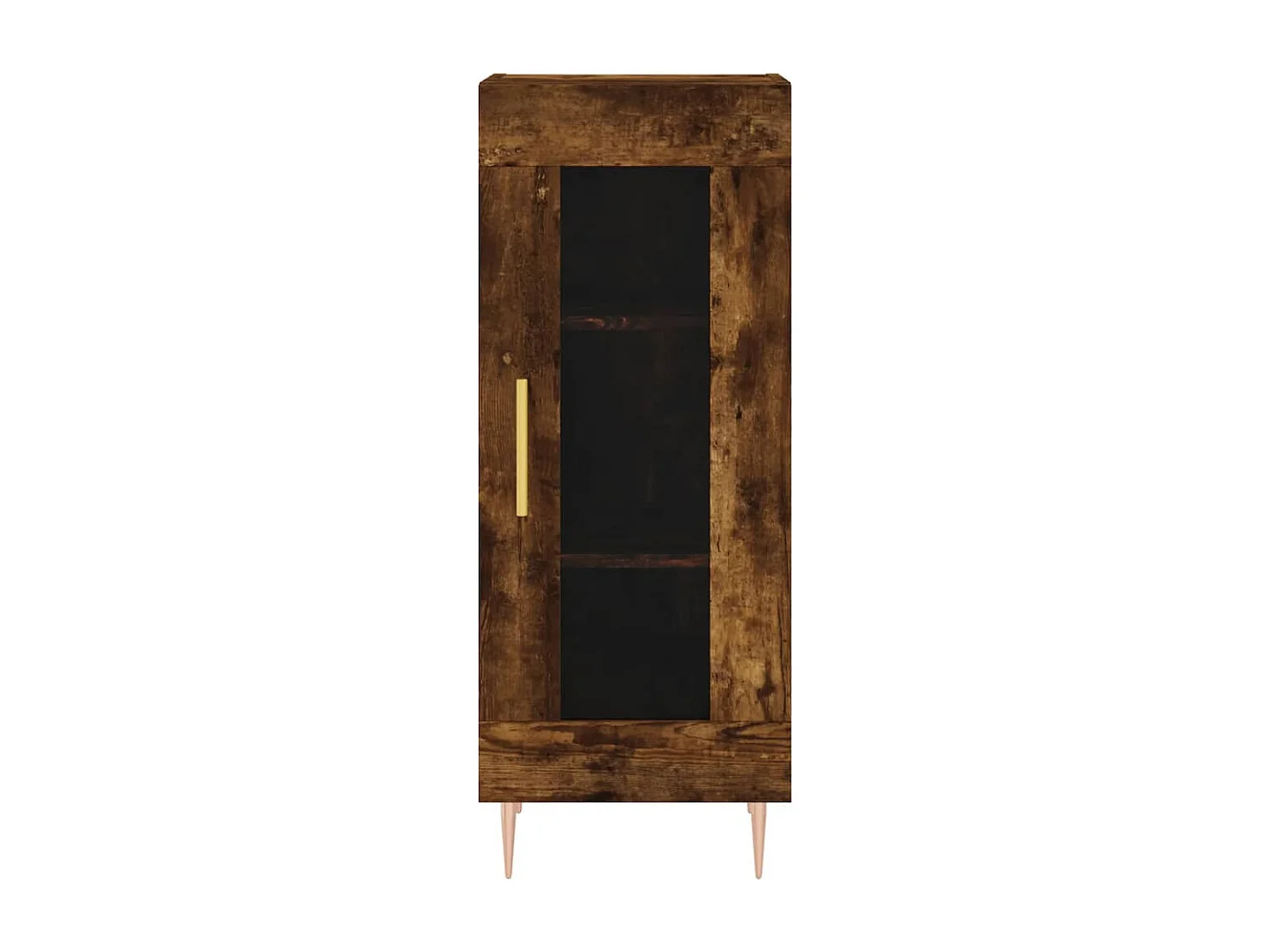 Buffet haut Chêne fumé 34,5x34x180 cm Bois d'ingénierie