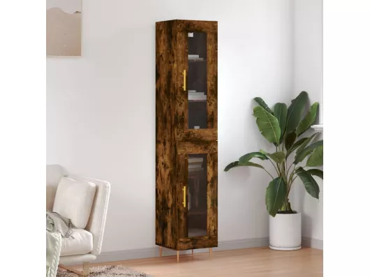 Kauf Unique Highboard Räuchereiche 34,5x34x180 cm Holzwerkstoff