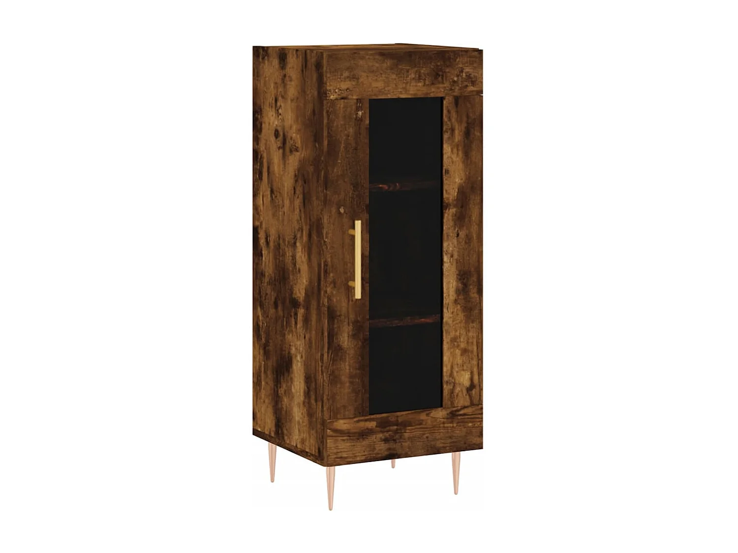 Buffet haut Chêne fumé 34,5x34x180 cm Bois d'ingénierie