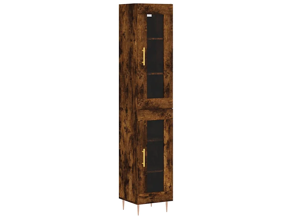 Credenza Rovere Fumo 34,5x34x180 cm in Legno Multistrato