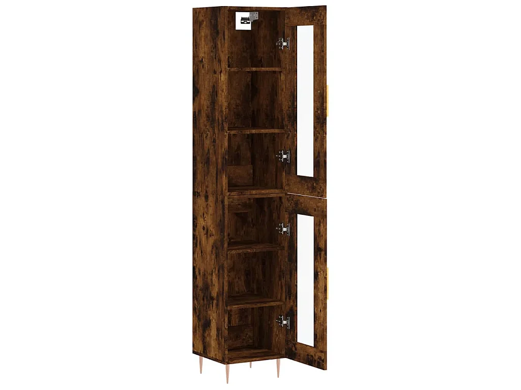 Credenza Rovere Fumo 34,5x34x180 cm in Legno Multistrato