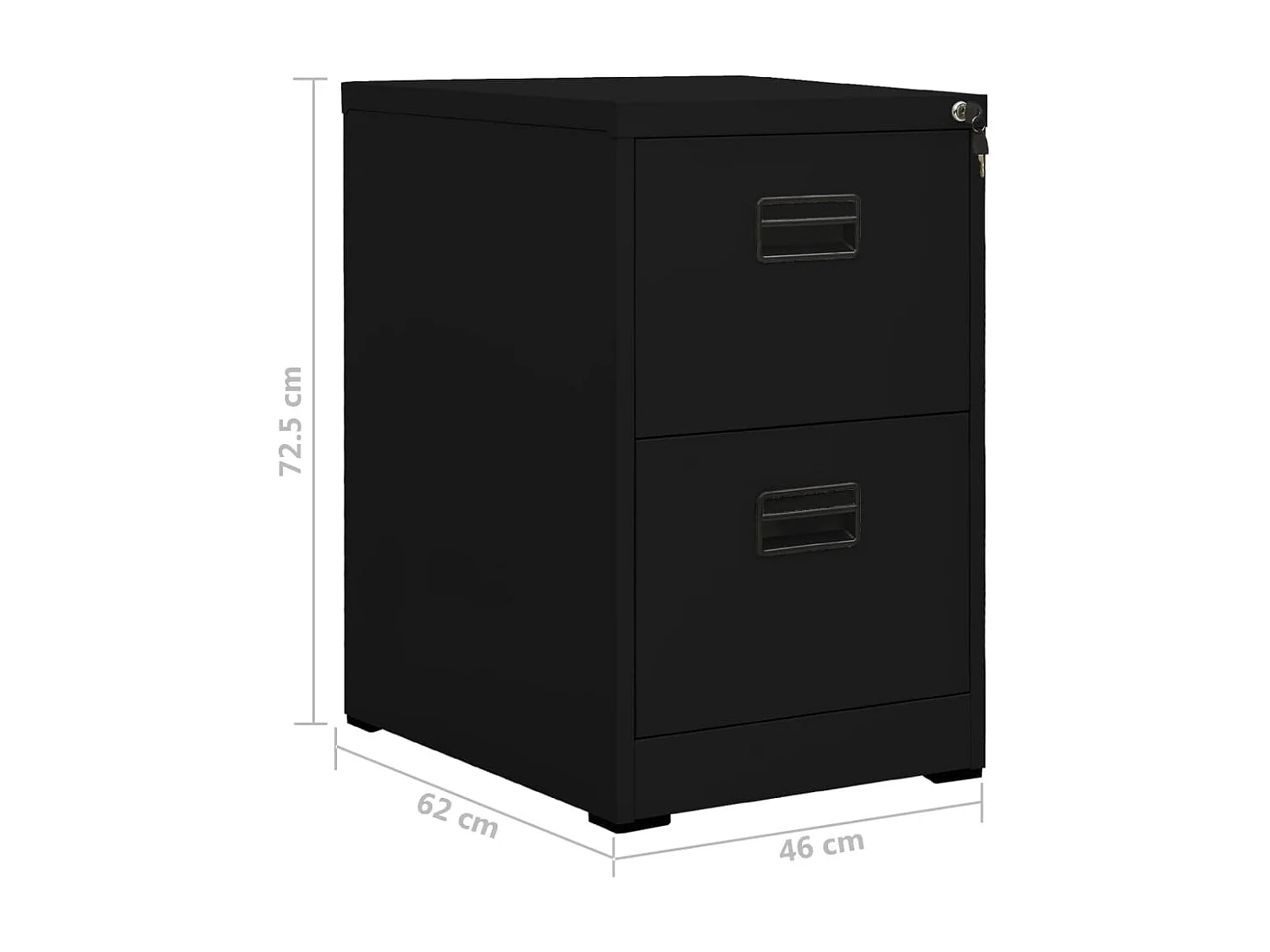 Classeur Noir 46x62x72,5 cm Acier