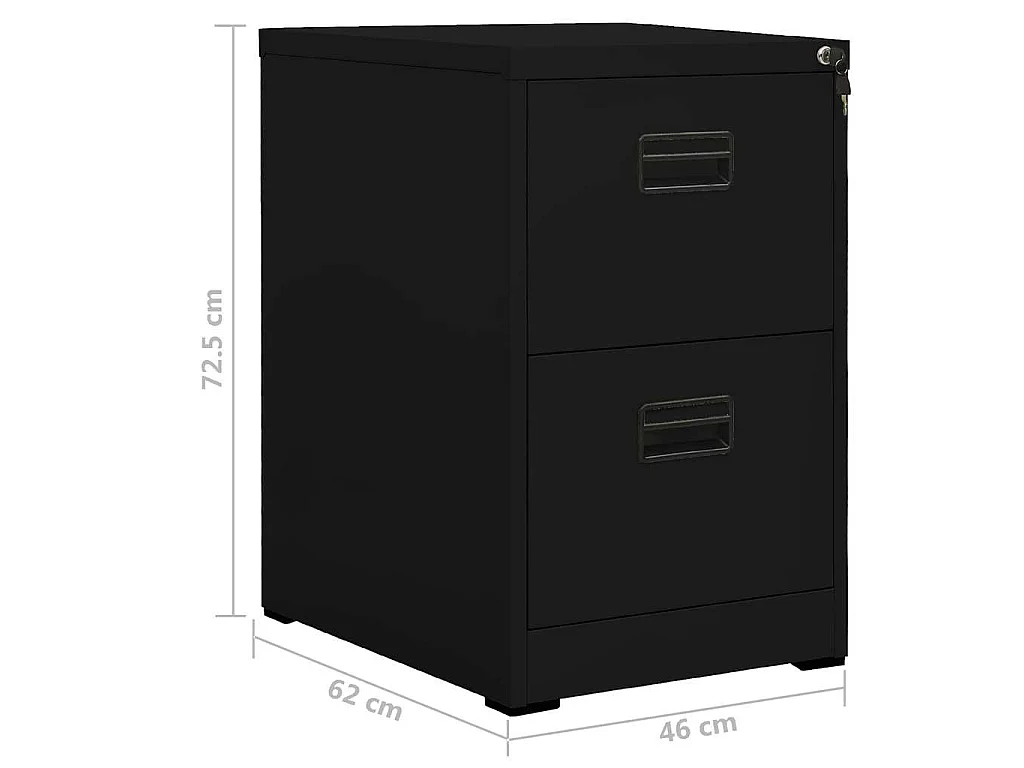 Classeur Noir 46x62x72,5 cm Acier