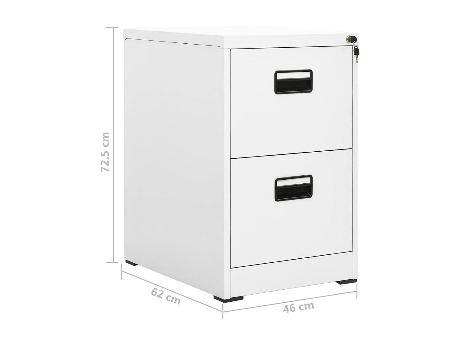 Schedario Bianco 46x62x72,5 cm in Acciaio