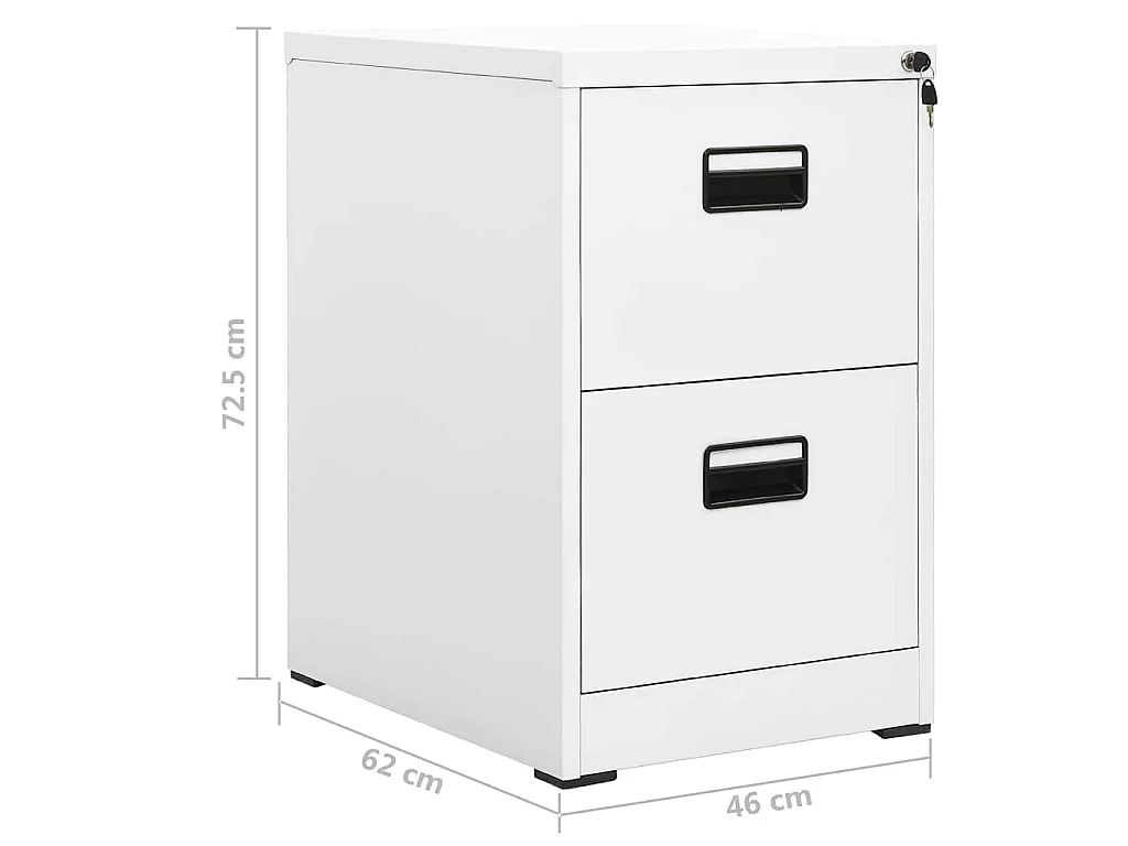 Classeur Blanc 46x62x72,5 cm Acier