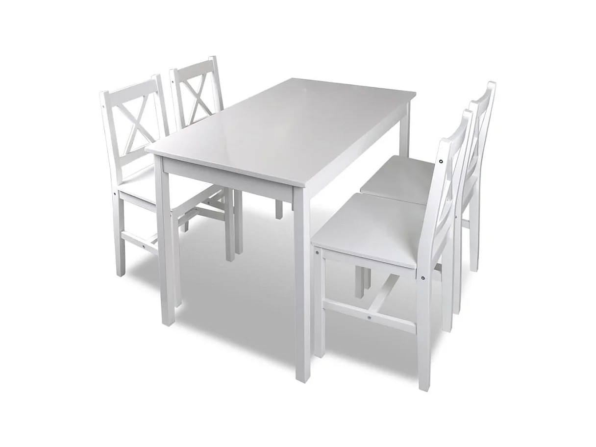 Juego de muebles de comedor 5 piezas blanco