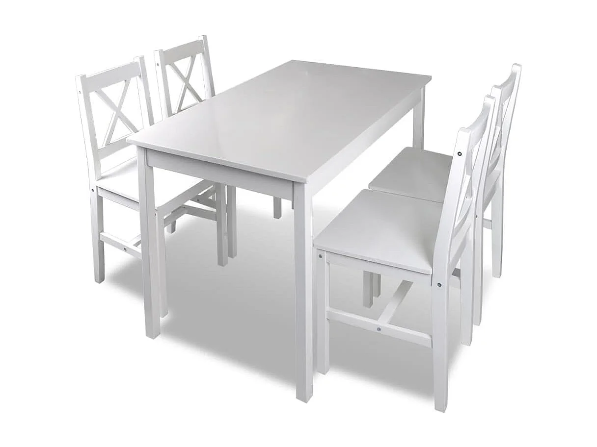 Ensemble de salle à manger 5 pcs Blanc