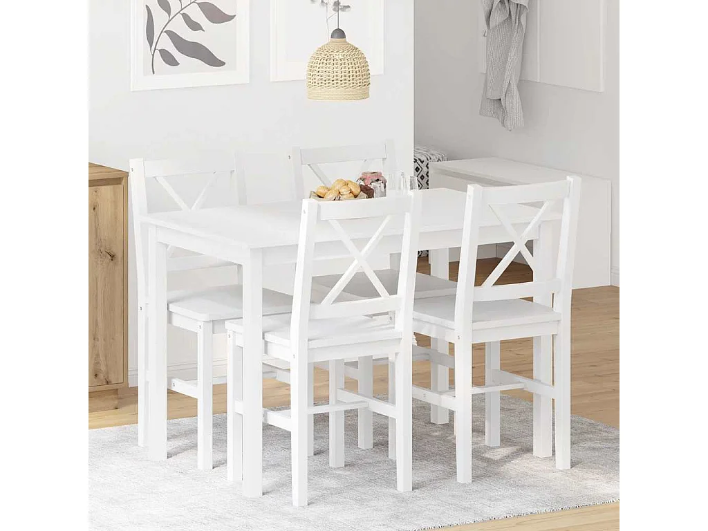 Ensemble de salle à manger 5 pcs Blanc