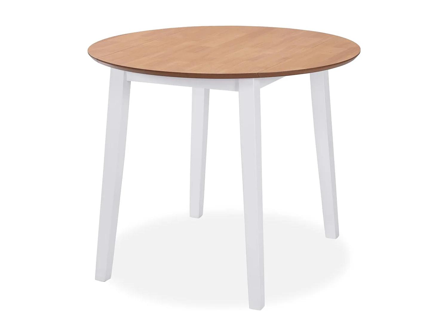 Essgruppe 3-tlg. MDF und Gummibaumholz Weiß