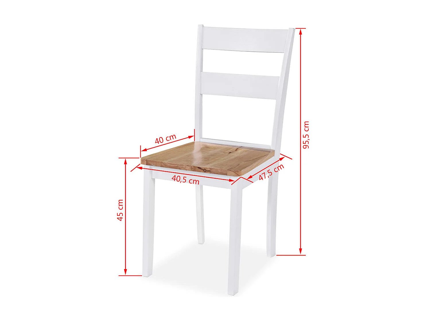 Ensemble de salle à manger 3 pcs MDF et hévéa Blanc