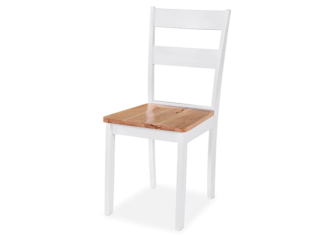 Ensemble de salle à manger 3 pcs MDF et hévéa Blanc