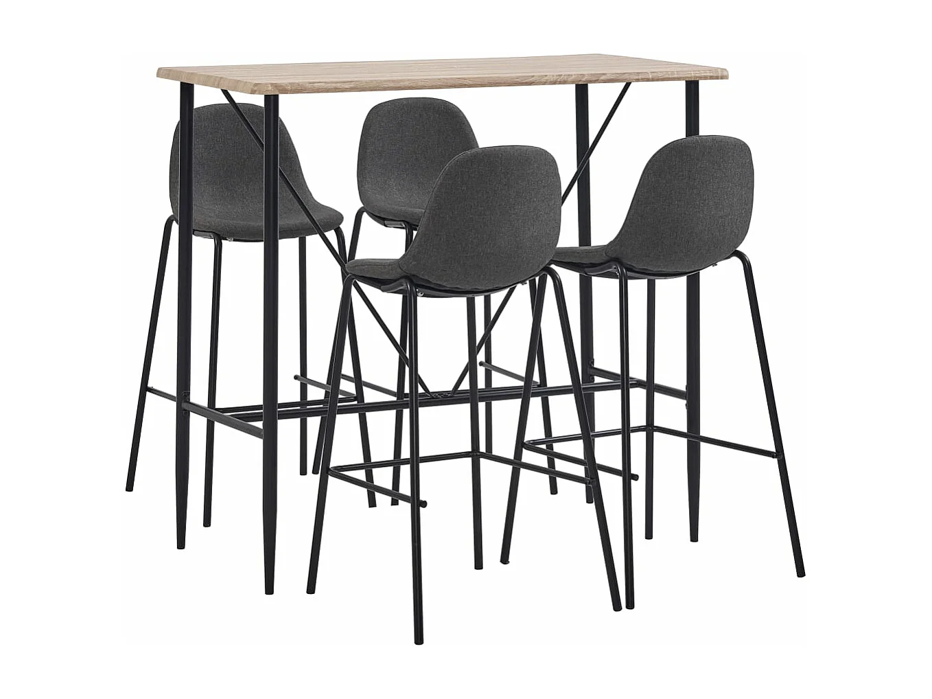 Ensemble de bar 5 pcs Tissu Gris foncé