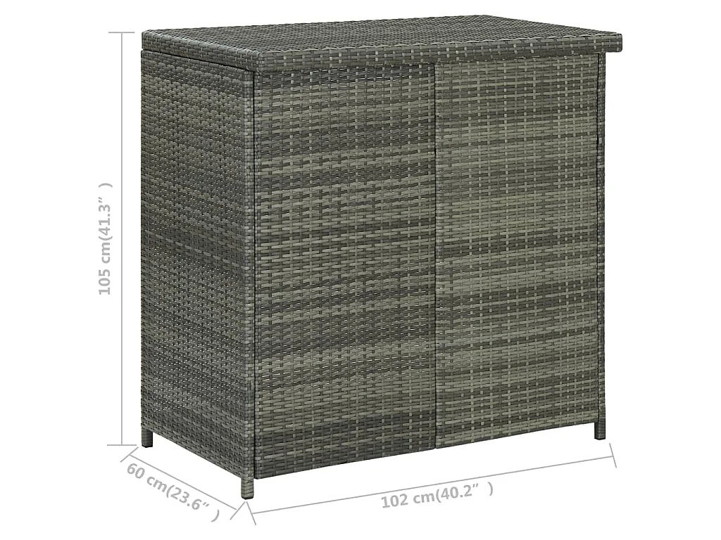 Set da Bar 3 pz in Polyrattan Grigio