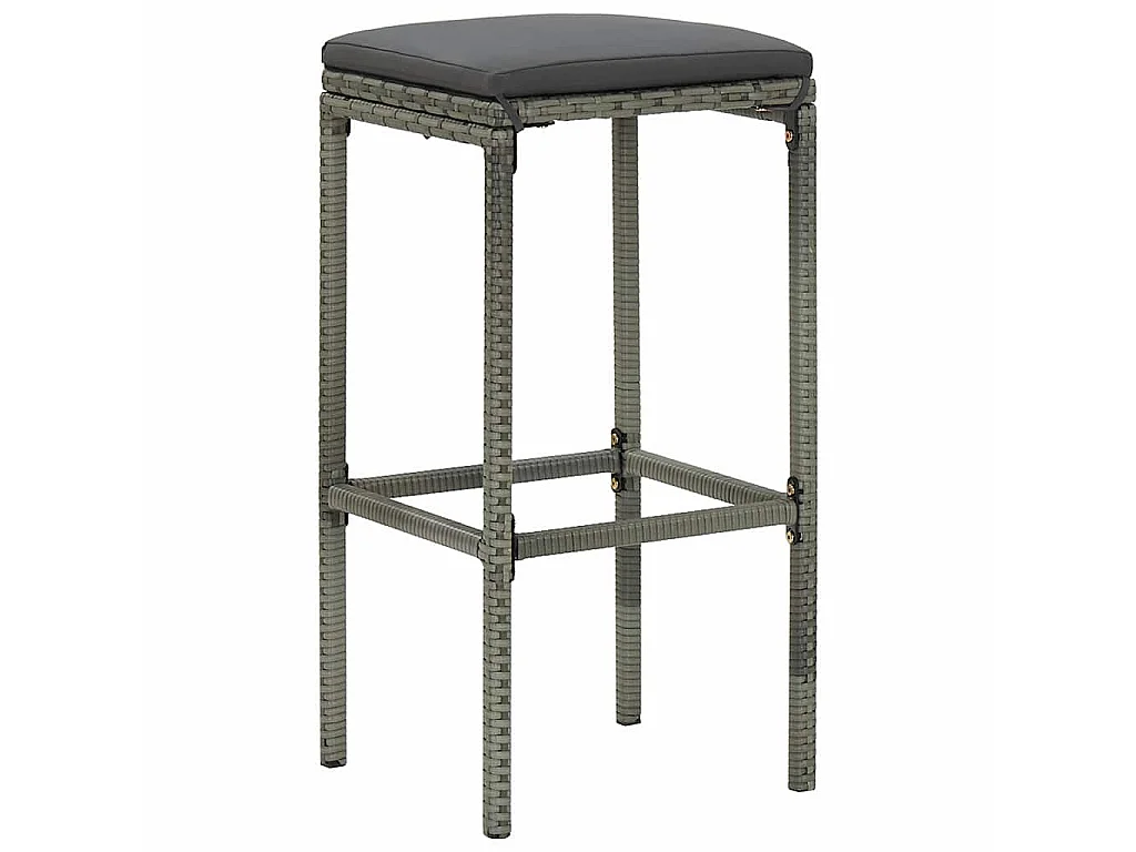 Set da Bar 3 pz in Polyrattan Grigio