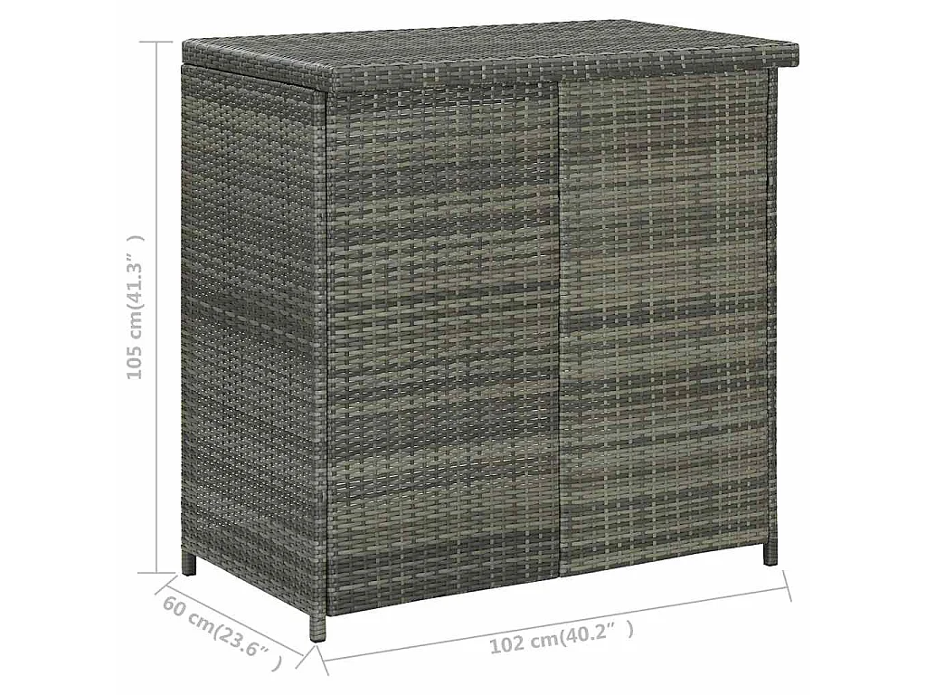 Set da Bar 3 pz in Polyrattan Grigio