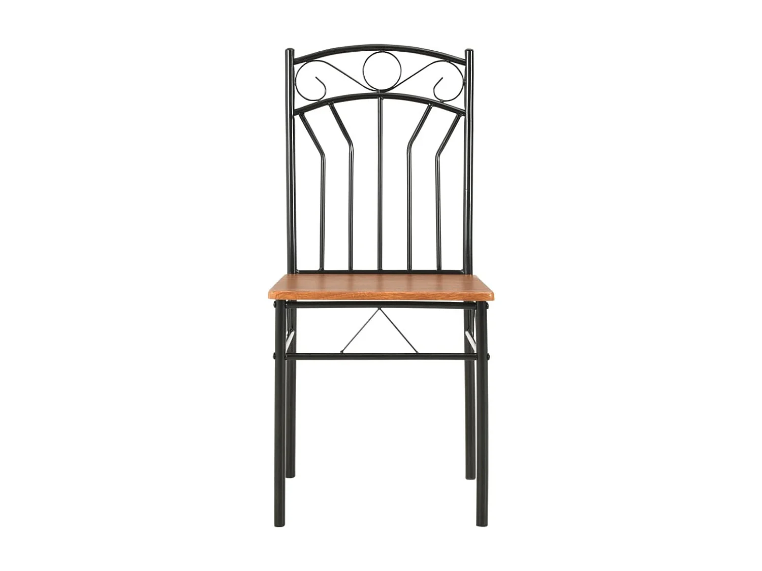 Set da Pranzo 7 pz in MDF e Acciaio Marrone