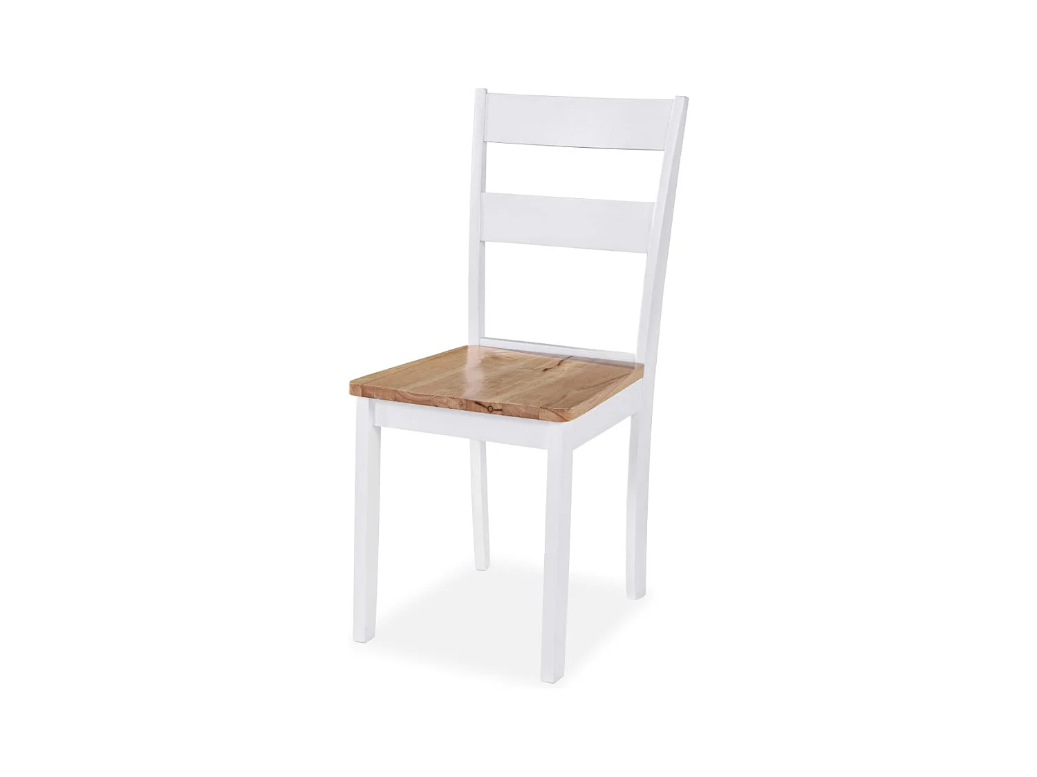 Juego de comedor de MDF y madera de caucho 5 piezas blanco