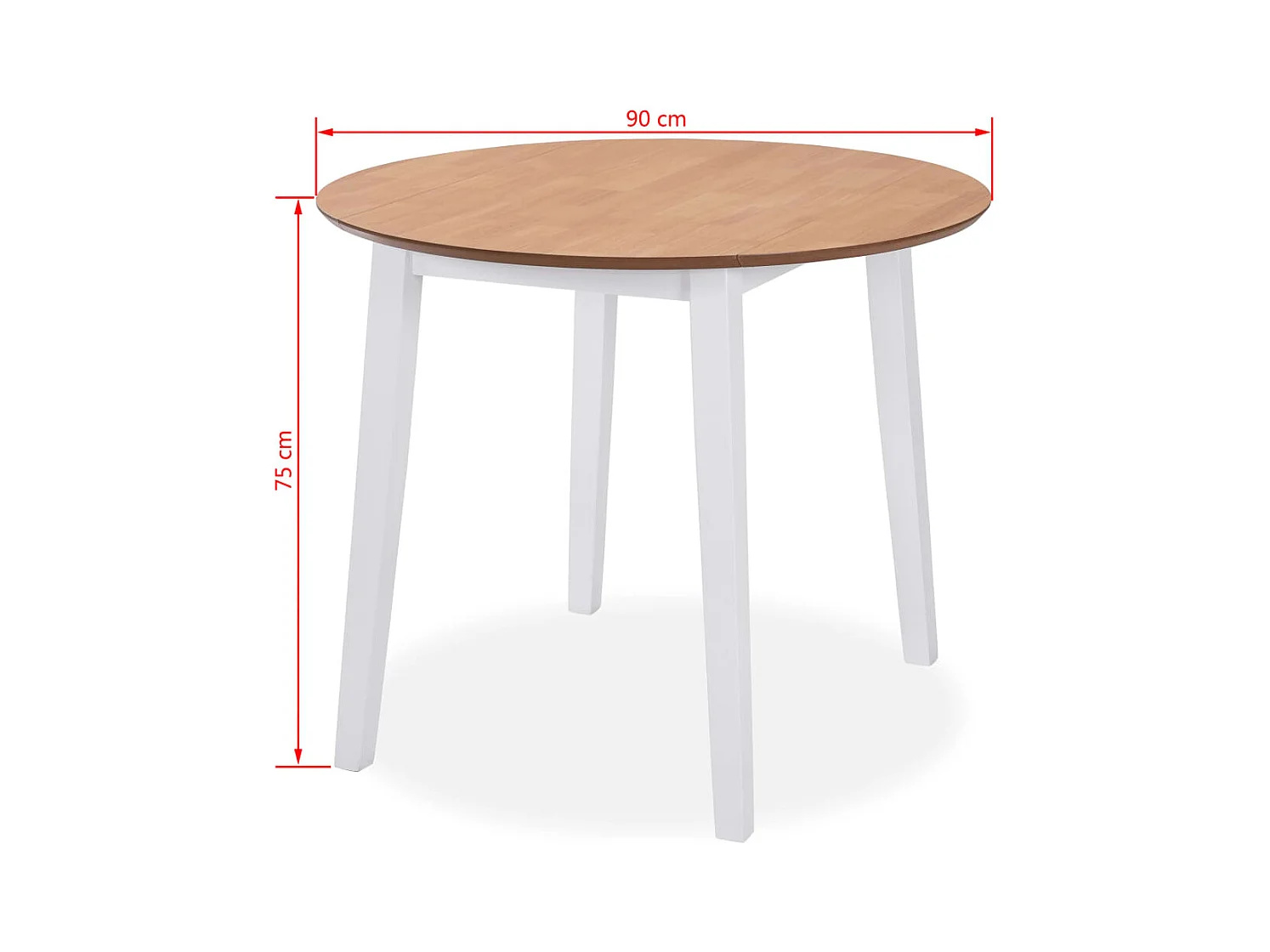 Juego de comedor de MDF y madera de caucho 5 piezas blanco