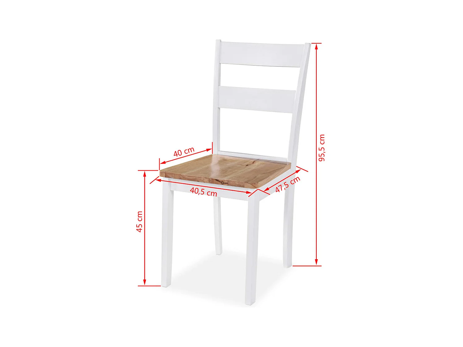 Juego de comedor de MDF y madera de caucho 5 piezas blanco