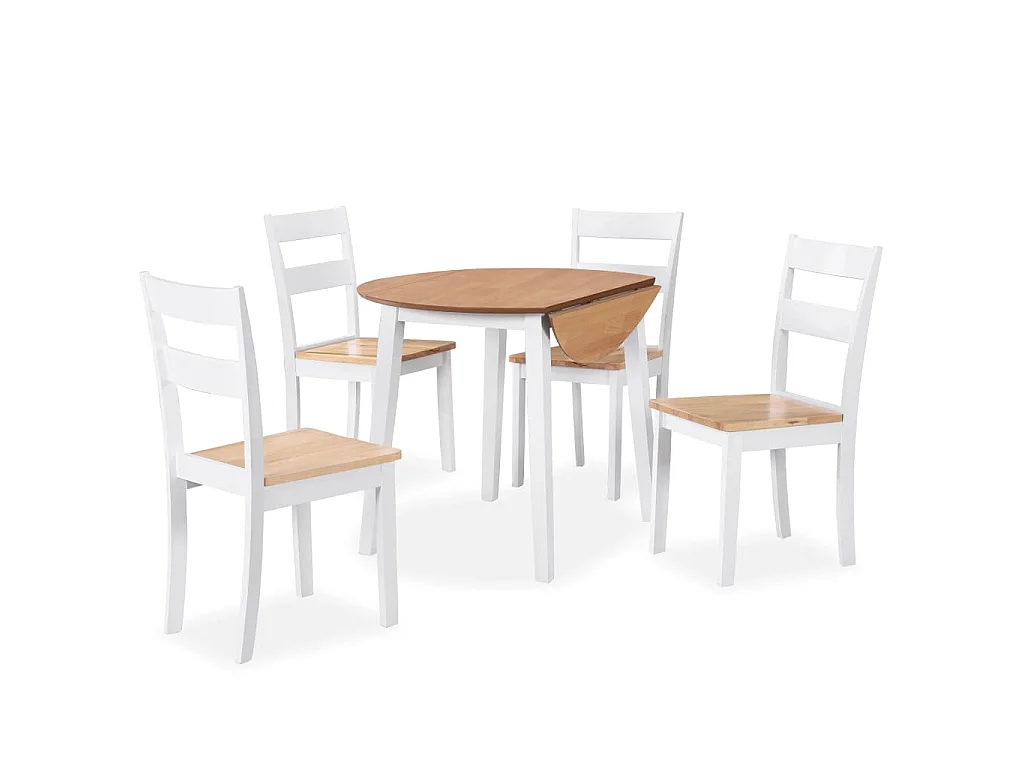 Conjunto de jantar 5 pcs MDF e seringueira branco
