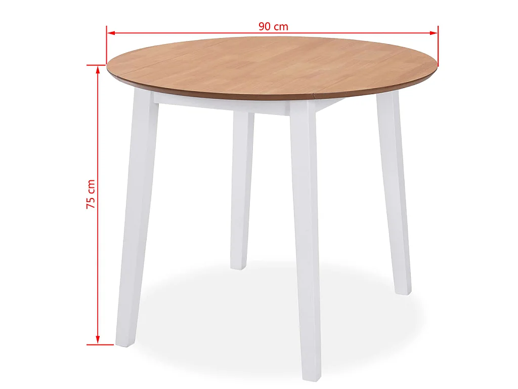 Conjunto de jantar 5 pcs MDF e seringueira branco