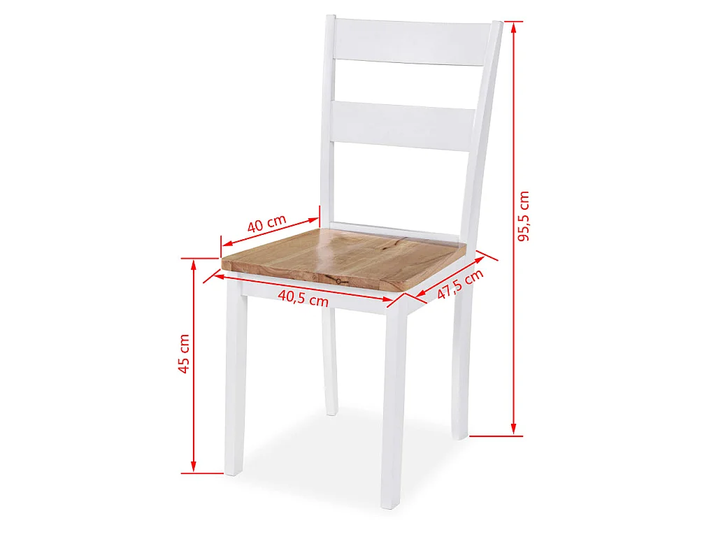 Conjunto de jantar 5 pcs MDF e seringueira branco