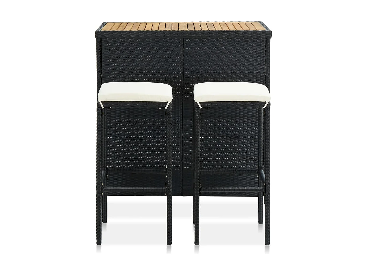 Ensemble de bar 3 pcs Résine tressée Noir