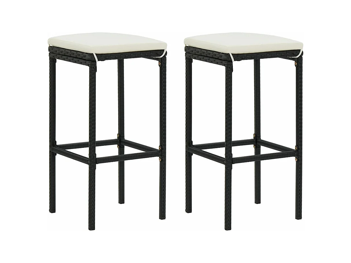 Ensemble de bar 3 pcs Résine tressée Noir