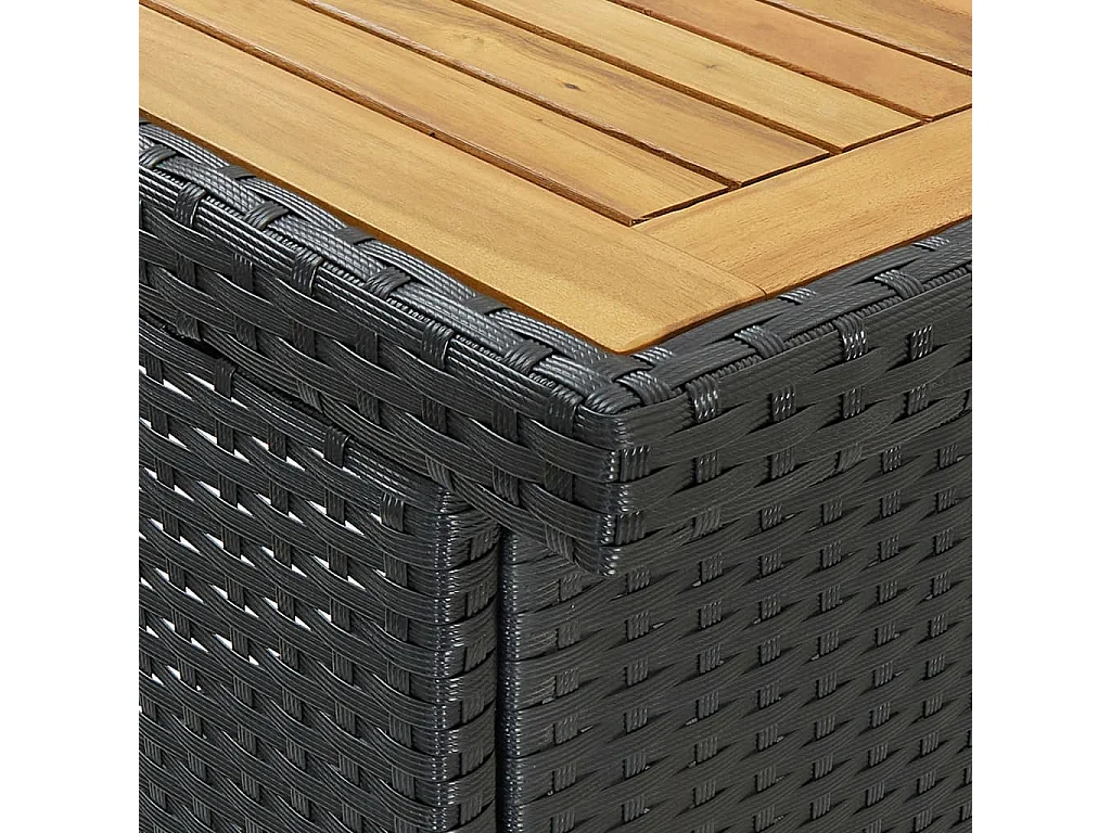 Ensemble de bar 3 pcs Résine tressée Noir