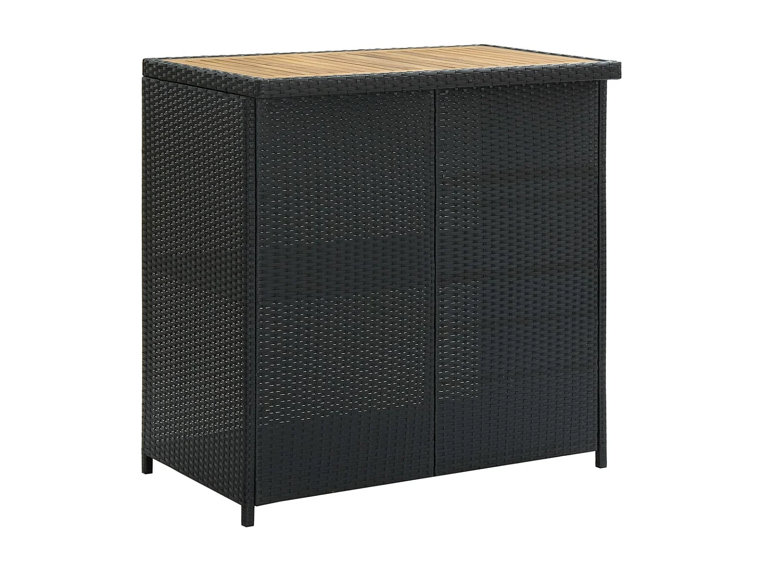 3-delige Barset poly rattan zwart